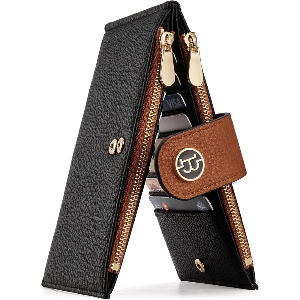 Leather Wallets for Women Large RFID Blocking Slim Bifold Purse Card Holder with